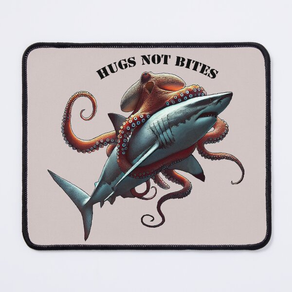 Item preview, Giant Underwater Octopus Hugging a Huge Great White Shark URM designed and sold by urmaddad.