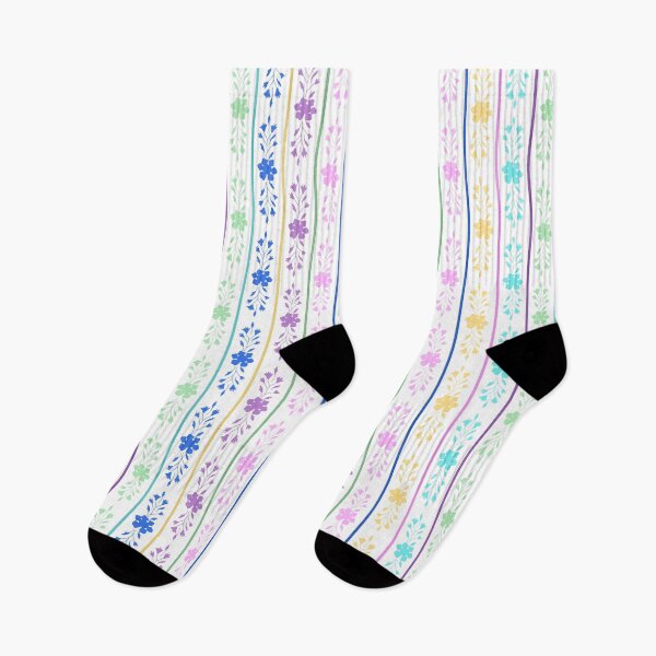 Item preview, Colorful Stripe and Floral Lace Seamless Repeat designed and sold by Sharon Schwalbe.