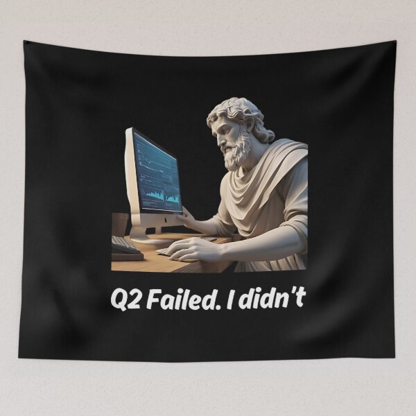 Item preview, Q2 Failed. I didn't - Greek Statue of Stoic Philosopher Epictetus at the Office Desk designed and sold by LexaArtworks.