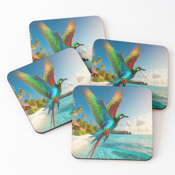 Item preview, Iridescent Bird Over Maldives Turquoise Lagoon designed and sold by Max Store.