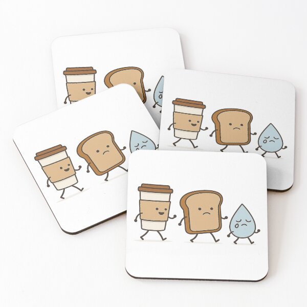Item preview, Snack Squad March – Coffee, Toast & Teardrop Cartoon Design designed and sold by hYetzirah.