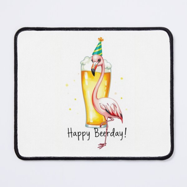 Item preview, Happy Beer-day beer Gift cute meme flamingo designed and sold by CheeseBlueprint.