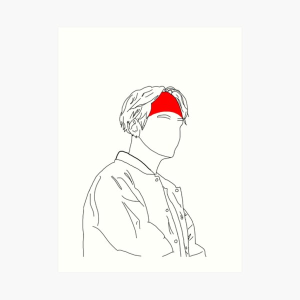 Bts V Line Drawing Art Print By Chogiwhy Redbubble