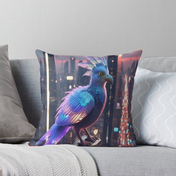 Item preview, Cyberpunk Holographic Bird Soaring Through Neon City designed and sold by Max Store.