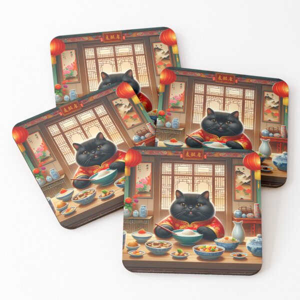 Item preview, Cat with China dress in a China restaurant designed and sold by ParateePShop.