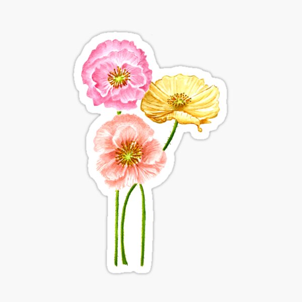 Item preview, Beautiful Icelandic Poppies in watercolor with pastel colors! designed and sold by rita-flannery.