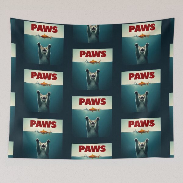 Item preview, Funny Cat Paws 70s Retro Movie Poster  designed and sold by TackyTime.