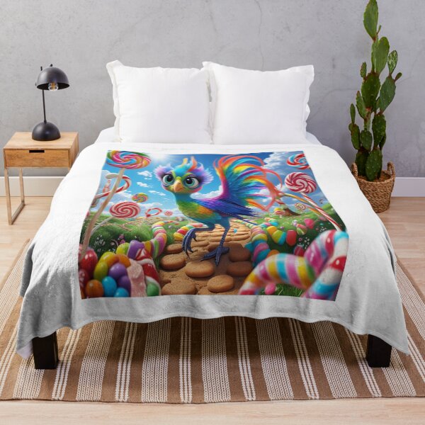 Item preview, Whimsical Rainbow Bird in Fantasy Candy Land designed and sold by Max Store.