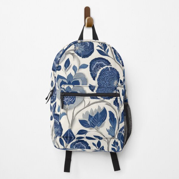 Item preview, Casa Nuno Style Blue White Round Floral Seamless Pattern designed and sold by dawnleblanc55.