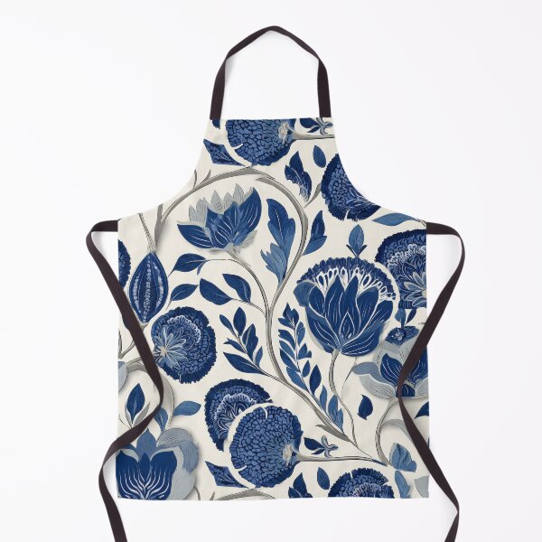 Item preview, Casa Nuno Style Blue White Round Floral Seamless Pattern designed and sold by dawnleblanc55.