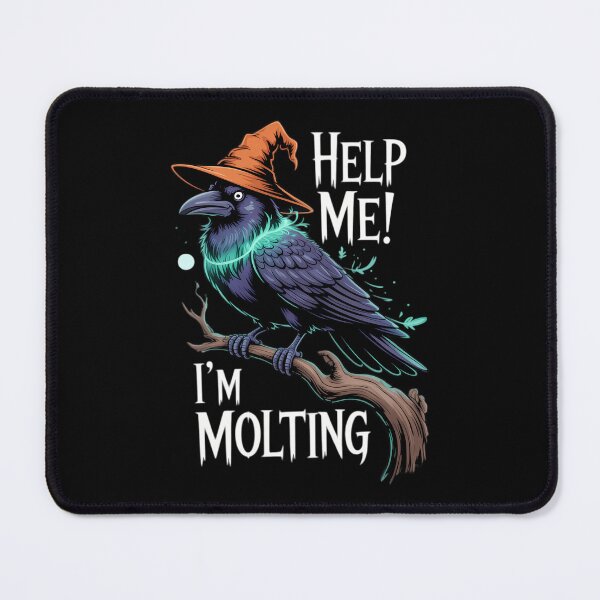 Item preview, Halloween Black Crow Help Me! I_m Molting! Funny Puns designed and sold by CookWorldLaughs.