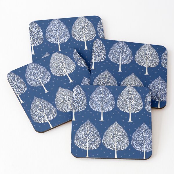 Item preview, Elegant White Lace Trees on Navy with Dots (Seamless Pattern) designed and sold by dawnleblanc55.
