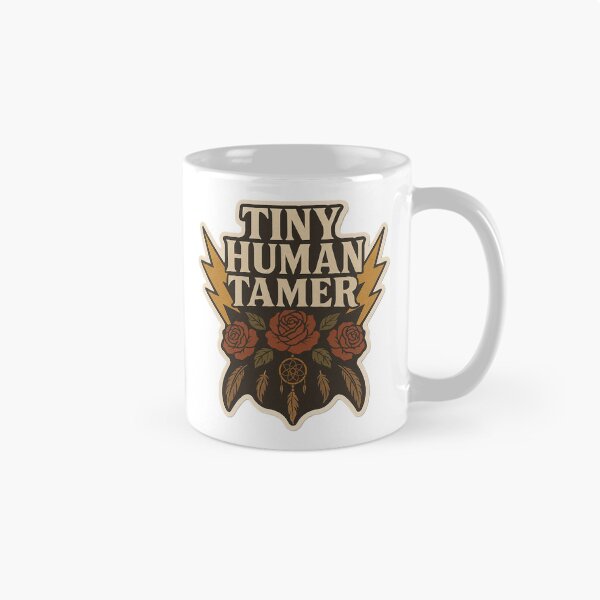Item preview, Tiny Human Tamer – Retro Rock Mom Life Sticker designed and sold by kitsune3030.