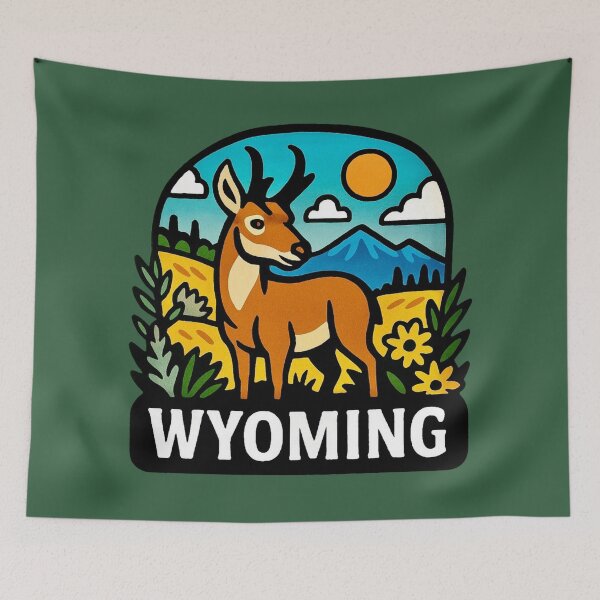 Item preview, Wyoming USA - Pronghorn on the High Plains designed and sold by Myra365Art.