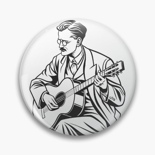 Item preview, James Joyce Playing Guitar – Literary Music Fusion Vector Art designed and sold by JayceTucker89.