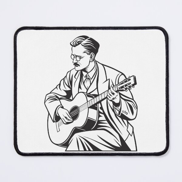 Item preview, James Joyce Playing Guitar – Literary Music Fusion Vector Art designed and sold by JayceTucker89.