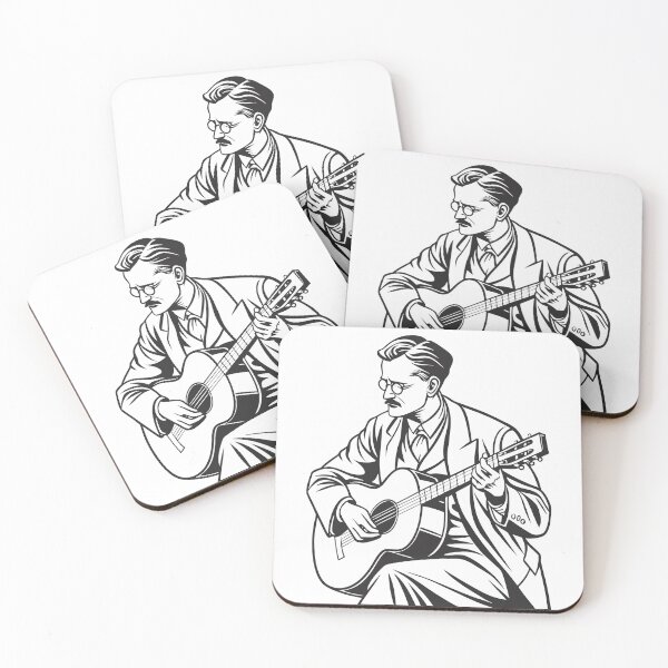 Item preview, James Joyce Playing Guitar – Literary Music Fusion Vector Art designed and sold by JayceTucker89.