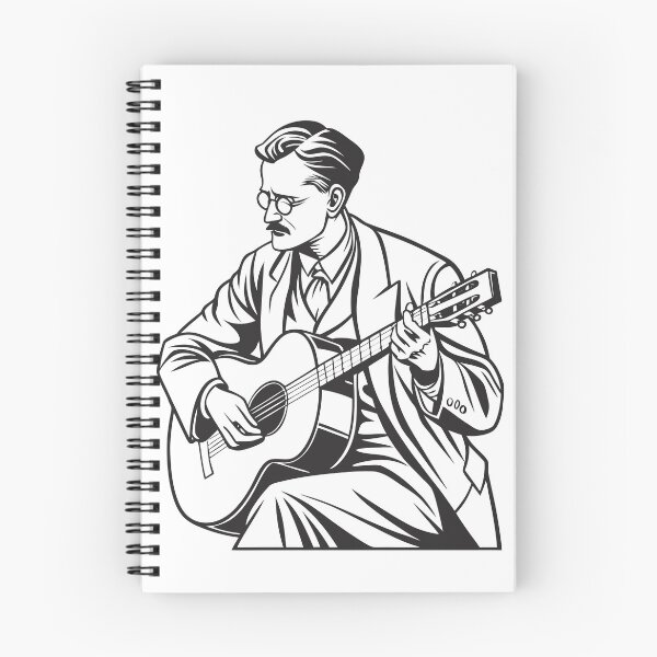 Item preview, James Joyce Playing Guitar – Literary Music Fusion Vector Art designed and sold by JayceTucker89.