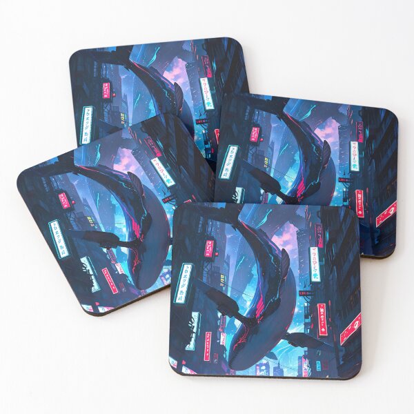 Item preview, flying whale in cyberpunk city designed and sold by ururuty.