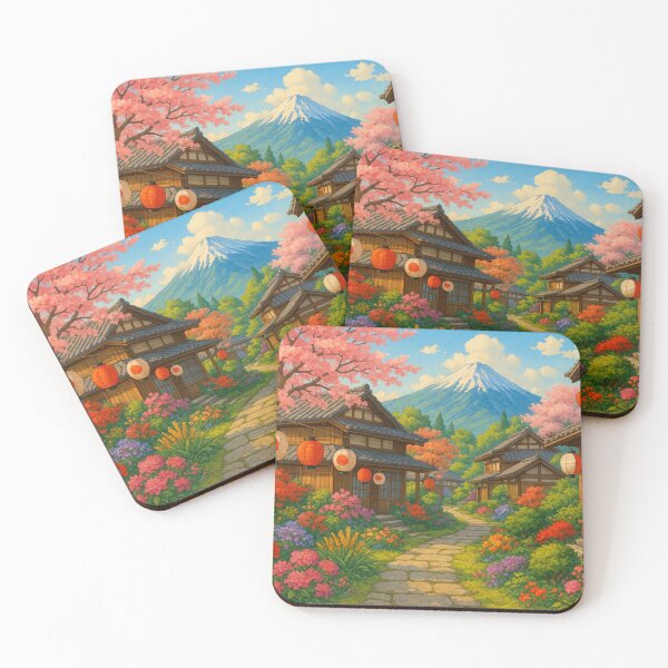 Item preview,  image of a japanese village with vibrant colour designed and sold by optimusprime39.