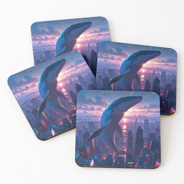 Item preview, free flying whale in cyberpunk city designed and sold by ururuty.