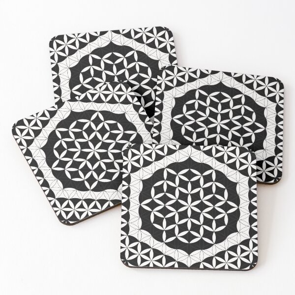 Item preview, Hexagon Cube Mandala Sacred Geometry Black White designed and sold by Tsveti Dinkova.