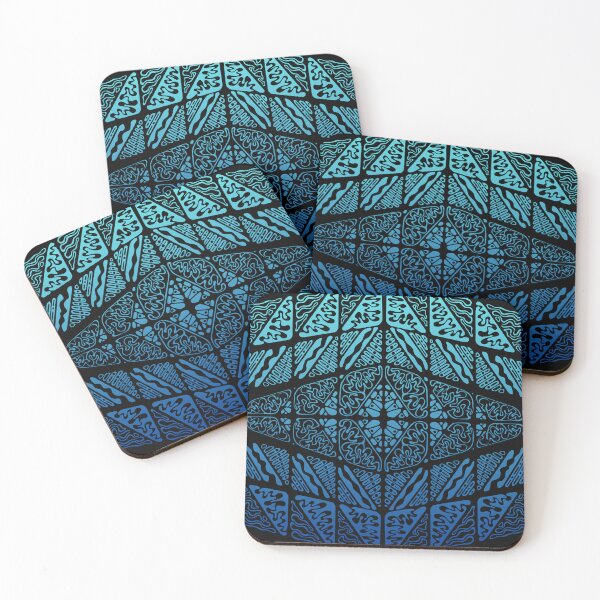 Item preview, Hand-drawn Black and Teal Blue Ombre Pattern #13 designed and sold by MonoMystic.