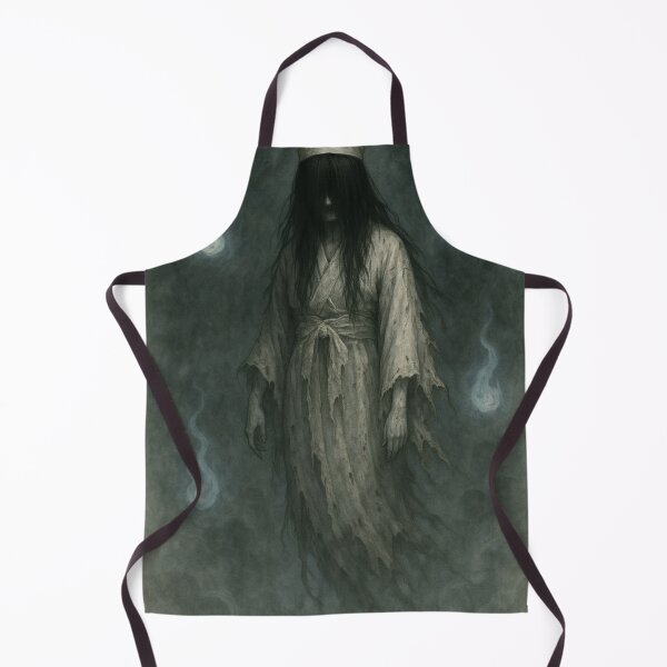 Item preview, A ghostly yurei in traditional funeral attire amidst mist and will-o'-wisps designed and sold by optimusprime39.