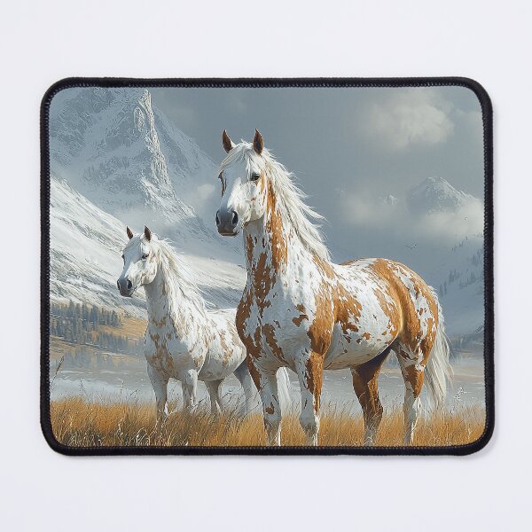 Item preview, Paint Horses in Snowy Mountains designed and sold by CritterWisdom.