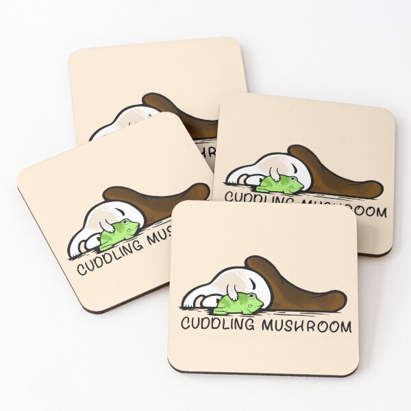 Item preview, Cuddling Mushroom – Cute Frog and Mushroom Hug designed and sold by Rain Ant.