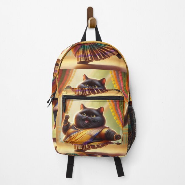 Item preview, Black fat Cat in Indian clothes with dancing designed and sold by ParateePShop.