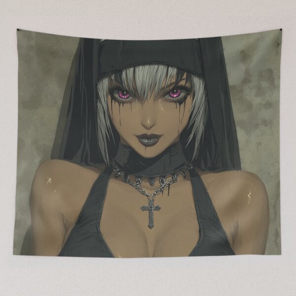 Item preview, goth nun designed and sold by CursedbyLilith.