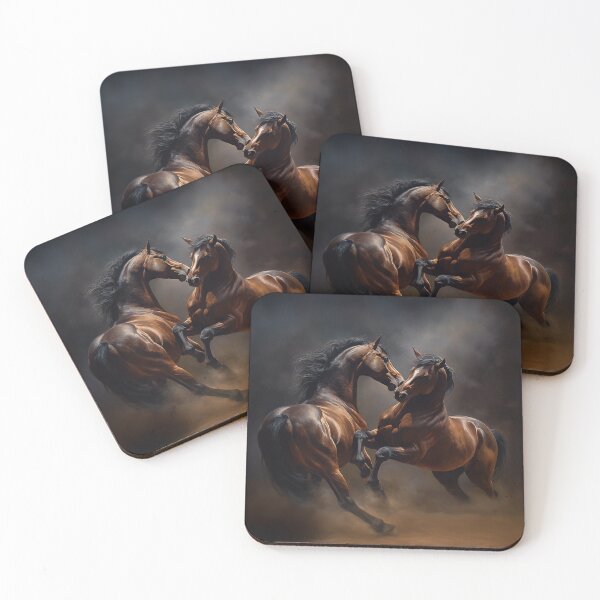 Item preview, Two Brown Horses Playing designed and sold by CritterWisdom.