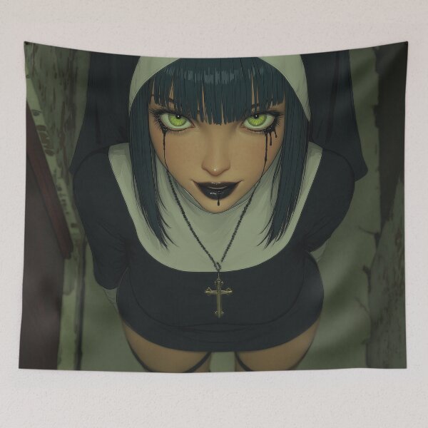 Item preview, goth nun designed and sold by CursedbyLilith.