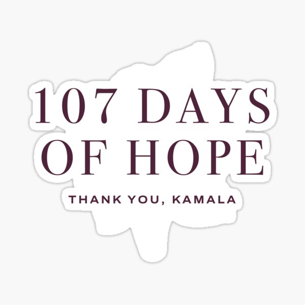 Vista previa del artículo con la obra «107 días Kamala Harris», diseñado y vendido por Geek Updated.