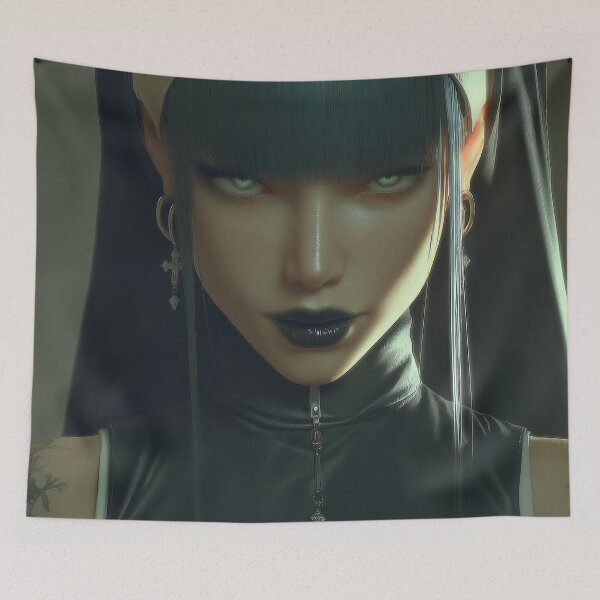 Item preview, goth nun designed and sold by CursedbyLilith.