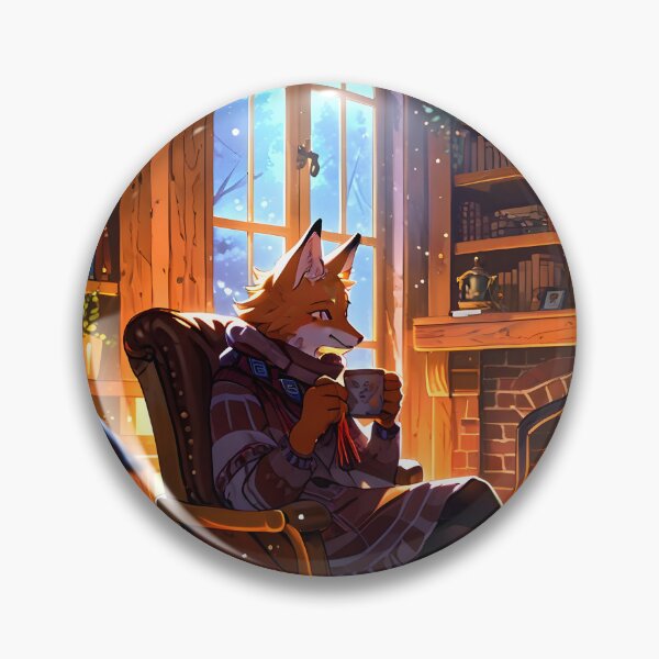 Item preview, Cozy Fox Tea Time - Rustic Cottage Library designed and sold by PufftailStudio.