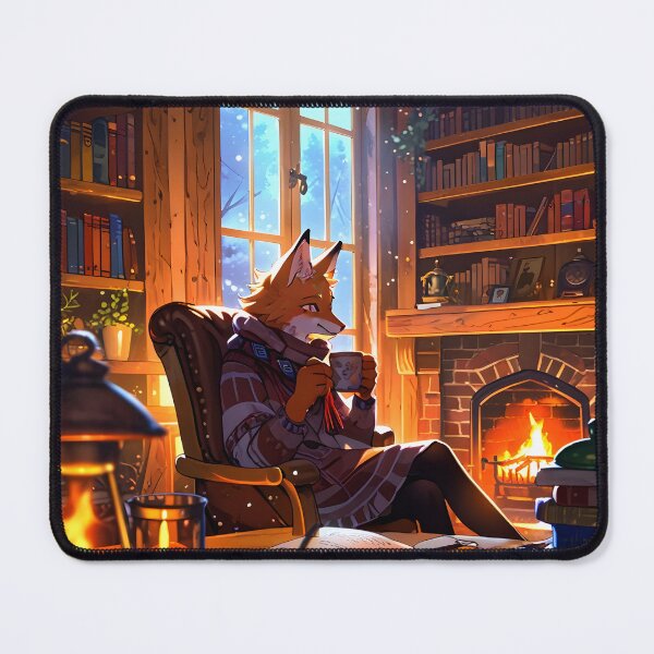 Item preview, Cozy Fox Tea Time - Rustic Cottage Library designed and sold by PufftailStudio.