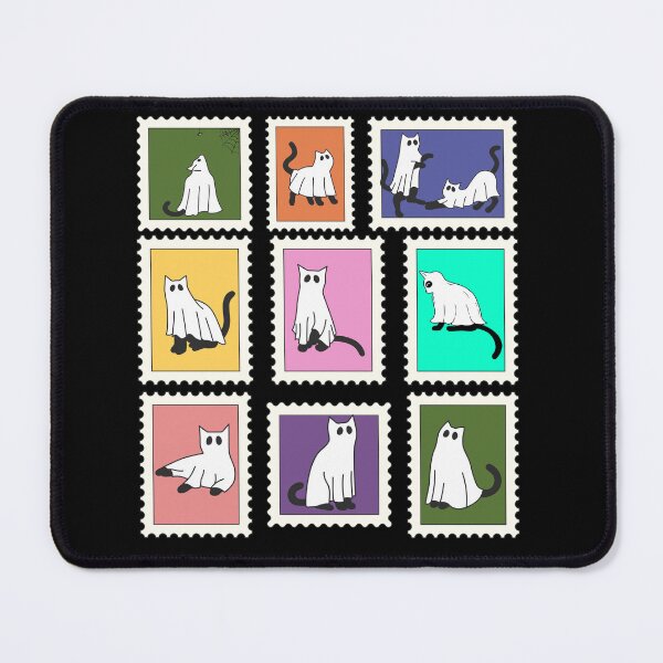Item preview, Ghost Cat Post - Haunted Feline Stamp Grid designed and sold by FaeryNuff.