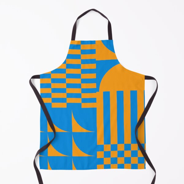 Item preview, Checkerboard and Geometric Shapes Abstract 8 in Blue Orange designed and sold by nineFlorals.