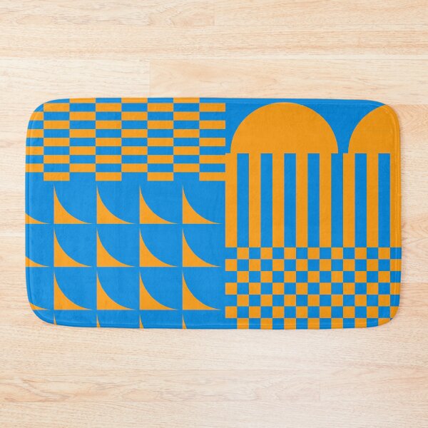 Item preview, Checkerboard and Geometric Shapes Abstract 8 in Blue Orange designed and sold by nineFlorals.