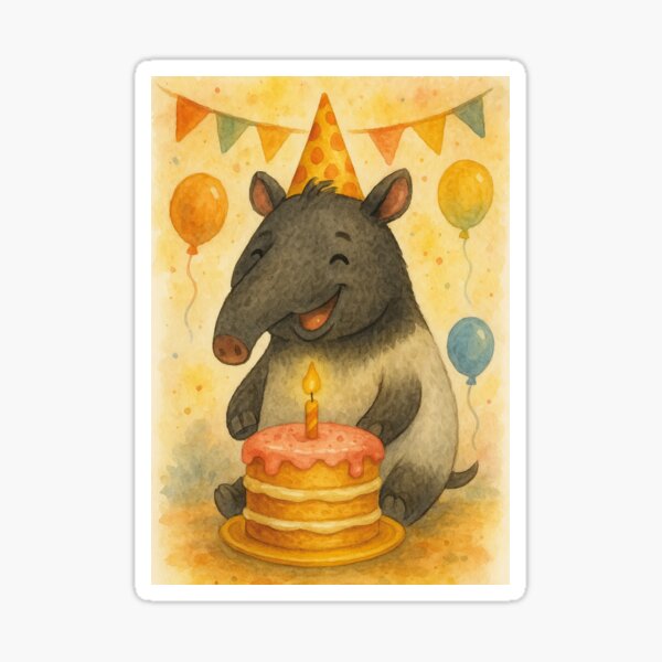 Vista previa del artículo con la obra «Feliz cumpleaños, gracioso tapir.», diseñado y vendido por Mauswohn.