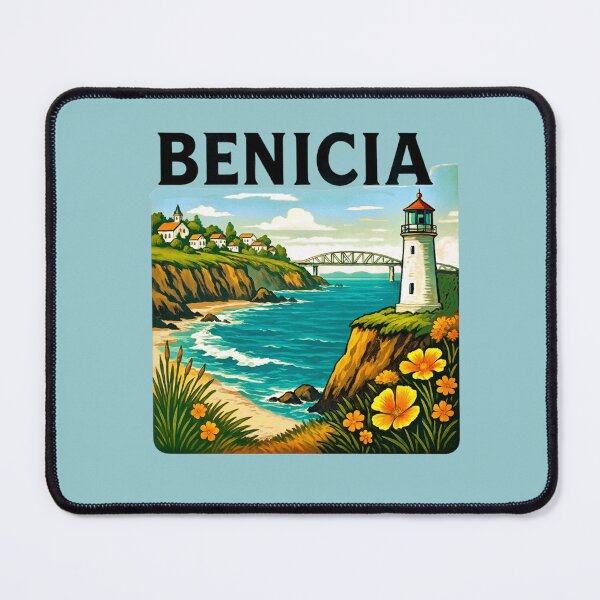 Item preview, Benicia, California - Coastal, Lighthouse and Bridge designed and sold by Myra365Art.
