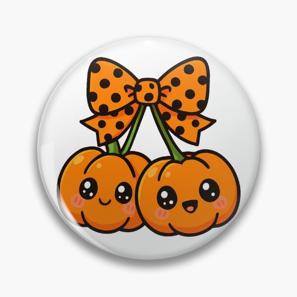 Item preview, Kawaii Pumpkin With Polka Dot Bow Ribbon Halloween designed and sold by thebest-2studio.