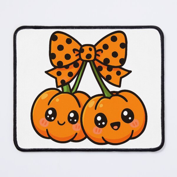 Item preview, Kawaii Pumpkin With Polka Dot Bow Ribbon Halloween designed and sold by thebest-2studio.