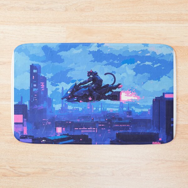 Item preview, Cyberpunk Pixel Cat on Hoverbike designed and sold by Christian Weiss.