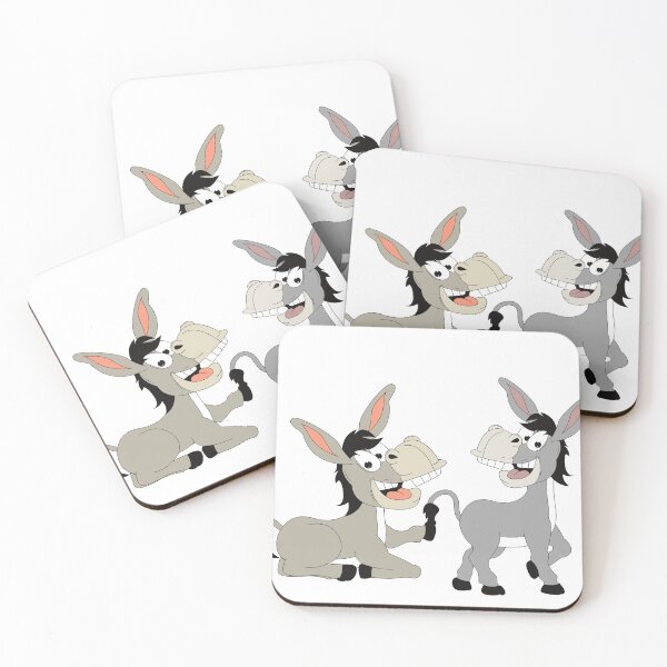 Item preview, Donkey and Donkey Funny Cartoon Duo - Playful Animal Art designed and sold by Pixelaire.