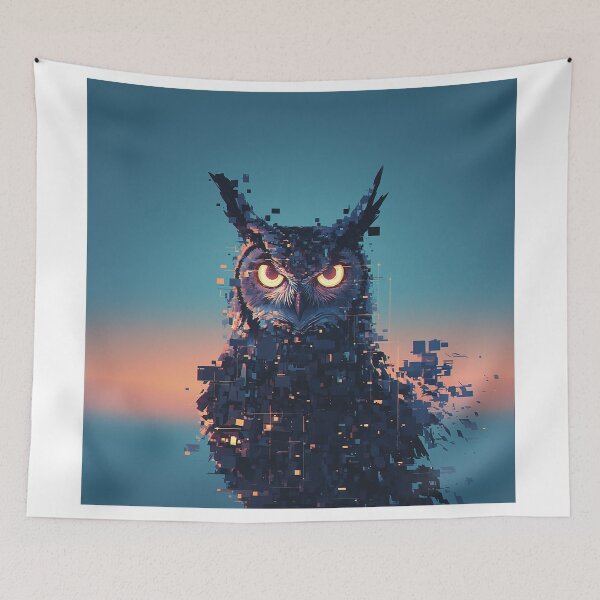 Item preview, Glitchy Digital Owl Watcher designed and sold by Christian Weiss.