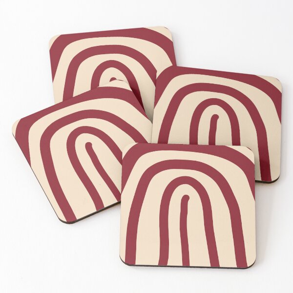 Item preview, Maroon and cream wavy preppy striped pattern designed and sold by fluffyfamcraft.