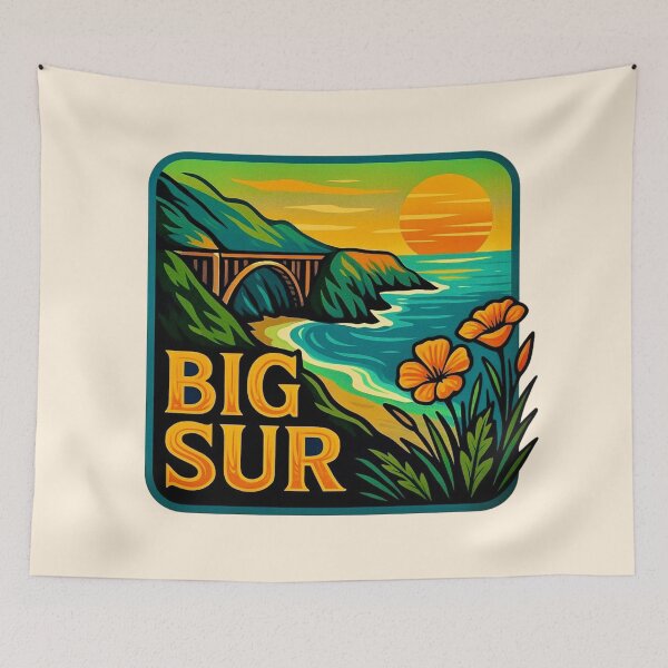 Item preview, Big Sur, California - Sunset, Bridge & Poppies designed and sold by Myra365Art.
